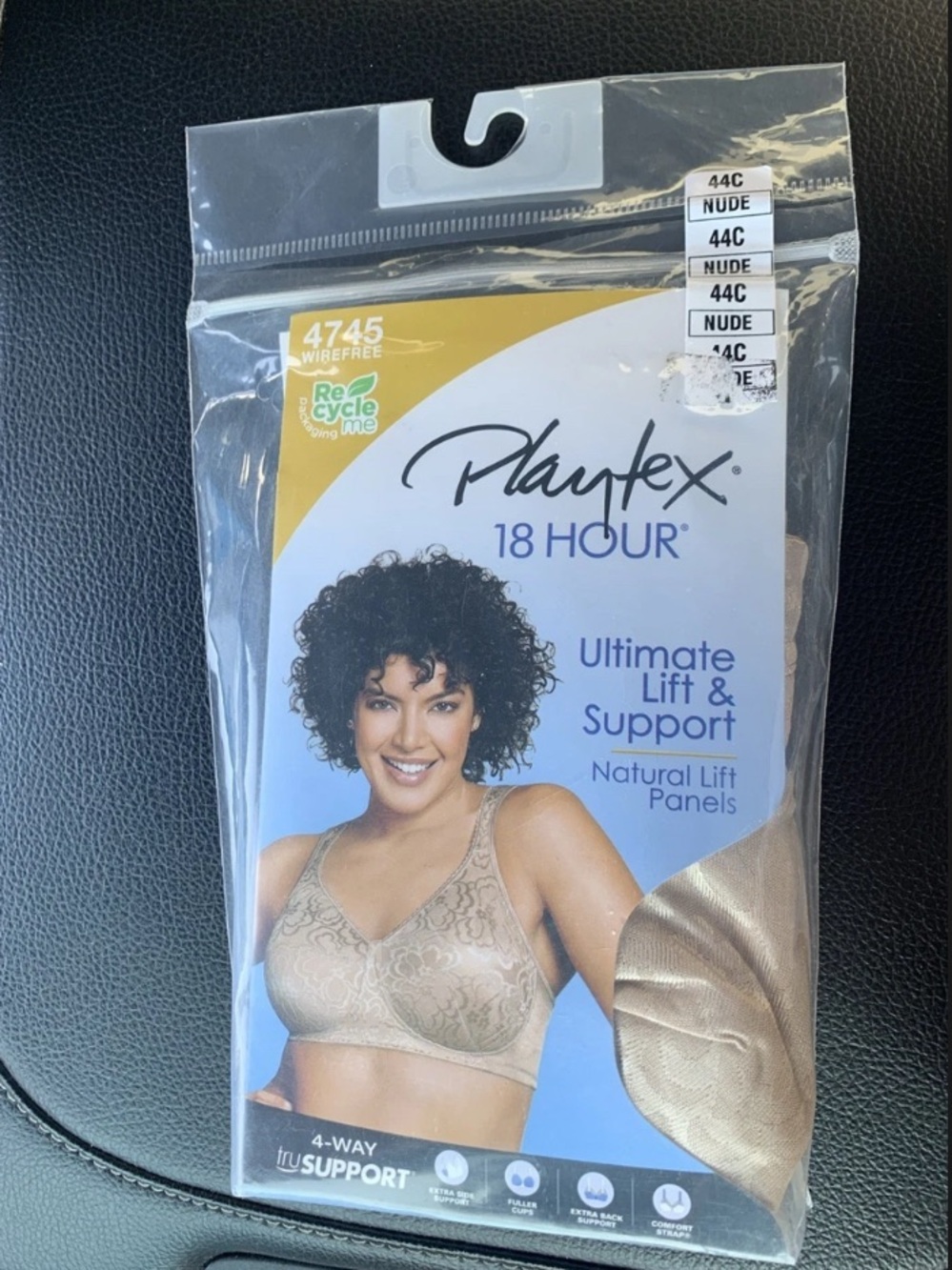 2/$25 Playtex 44C 18 Hour Ultimate Lift & Support Natural Lift Wirefree Bra Nude